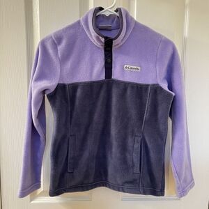 Columbia Steens Mountain 1/4 Snap Fleece Pullover Purple Girls Size Medium 10-12